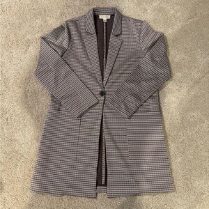 Classic Black and White Houndstooth Women's Coat